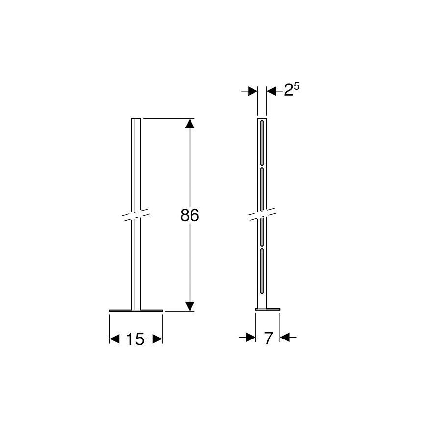 Geberit 457.872.26.1 - Sada stojin s patní deskou Kombifix 2 ks