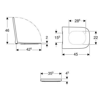 Geberit 500.237.01.1 - Záchodové prkénko SoftClose Smyle Square duroplast/bílá