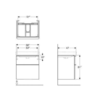 Geberit 500.352.00.1 - Koupelnová skříňka pod umyvadlo Smyle Square 59x62x47 cm bílá