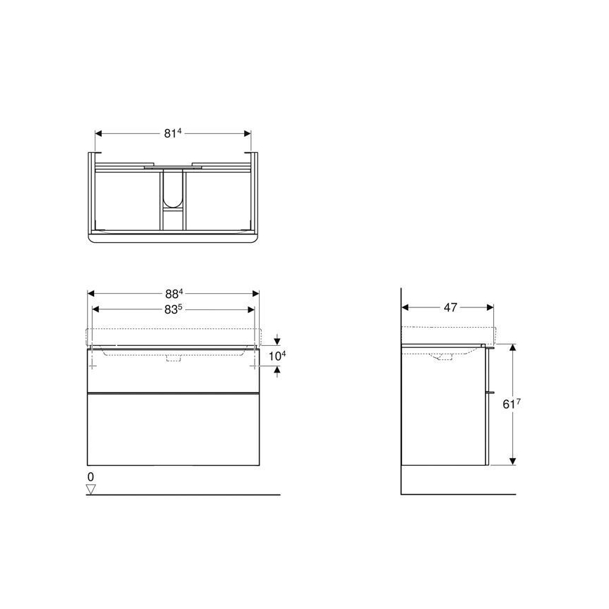 Geberit 500.354.00.1 - Koupelnová skříňka pod umyvadlo Smyle Square 61,7x88,4 cm bílá