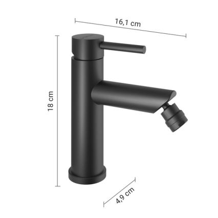 Gedy - Bidetová baterie COMO 18 cm matná černá