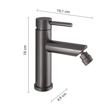 Gedy - Bidetová baterie COMO 18 cm metalicky šedá