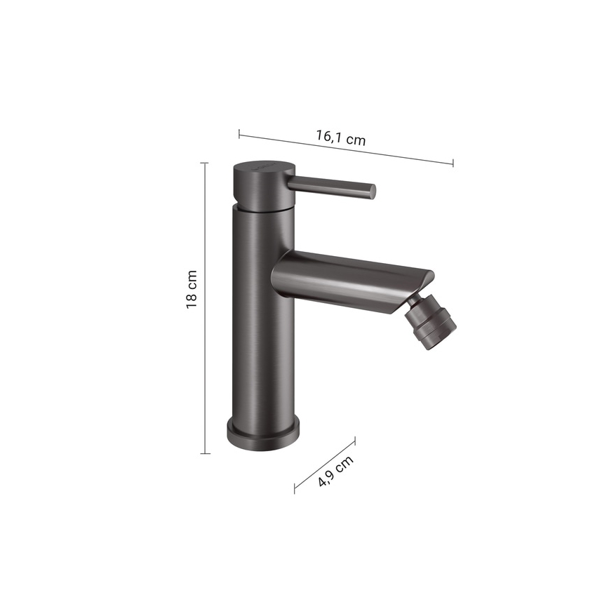 Gedy - Bidetová baterie COMO 18 cm metalicky šedá
