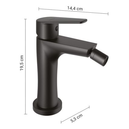 Gedy - Bidetová baterie COMO 19,5 cm matná černá
