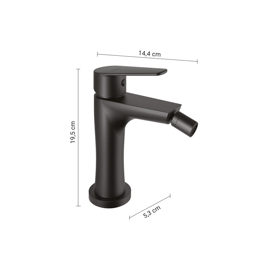 Gedy - Bidetová baterie COMO 19,5 cm matná černá
