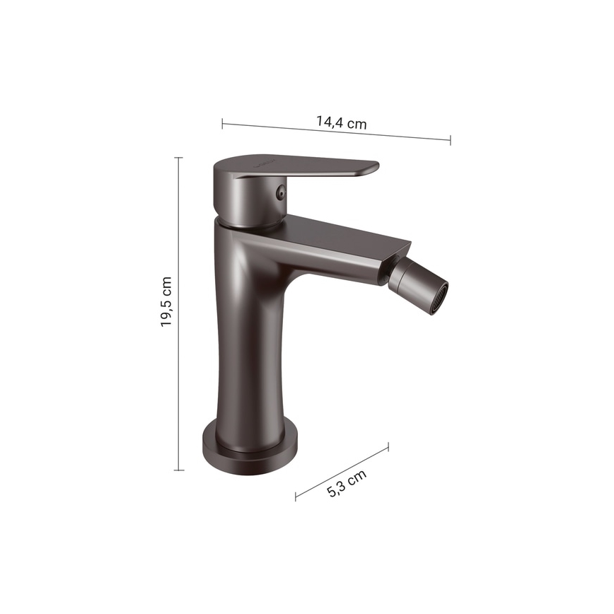 Gedy - Bidetová baterie COMO 19,5 cm metalicky šedá