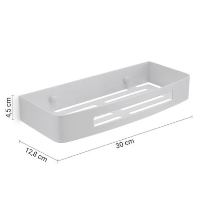 Gedy - Nástěnná police do sprchy SMART 30x12,8 cm bílá