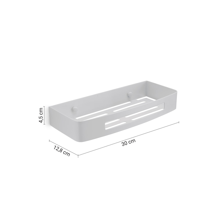 Gedy - Nástěnná police do sprchy SMART 30x12,8 cm bílá