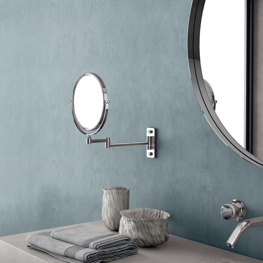 Gedy - Nástěnné kosmetické zrcátko GAIA lesklý chrom