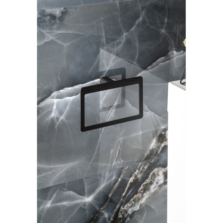 Gedy - Nástěnný věšák na ručníky PIRENEI 15x23 cm matná černá