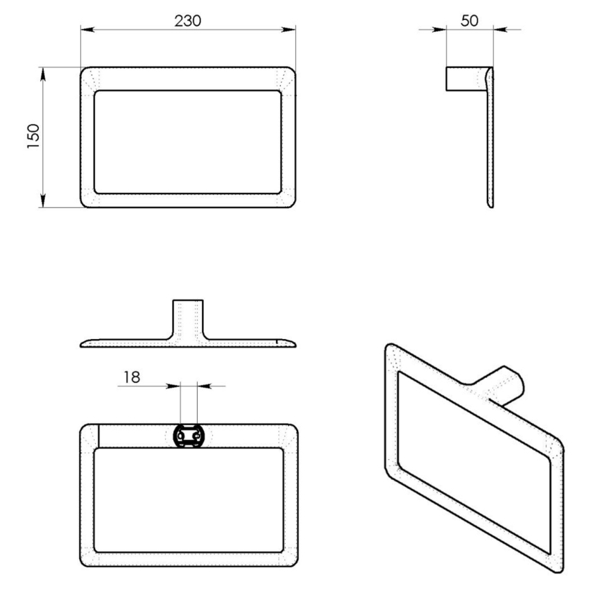 Gedy - Nástěnný věšák na ručníky PIRENEI 15x23 cm zlatá