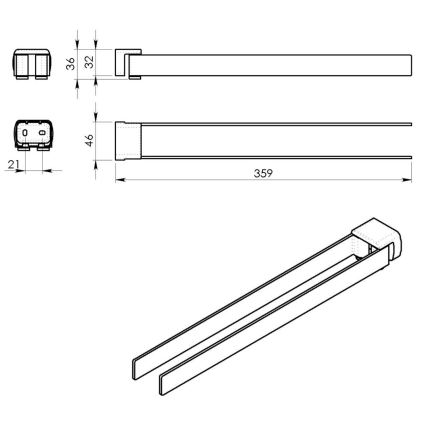Gedy - Nástěnný věšák na ručníky PIRENEI 35,9 cm matná zlatá