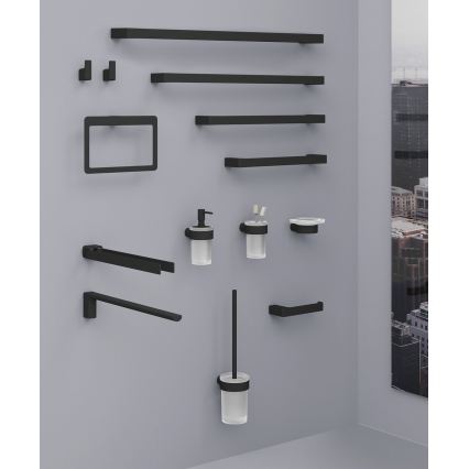 Gedy - Nástěnný věšák na ručníky PIRENEI 6,6x41 cm černá matná