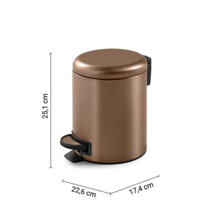 Gedy - Odpadkový koš POTTY 3 l Soft Close bronzová