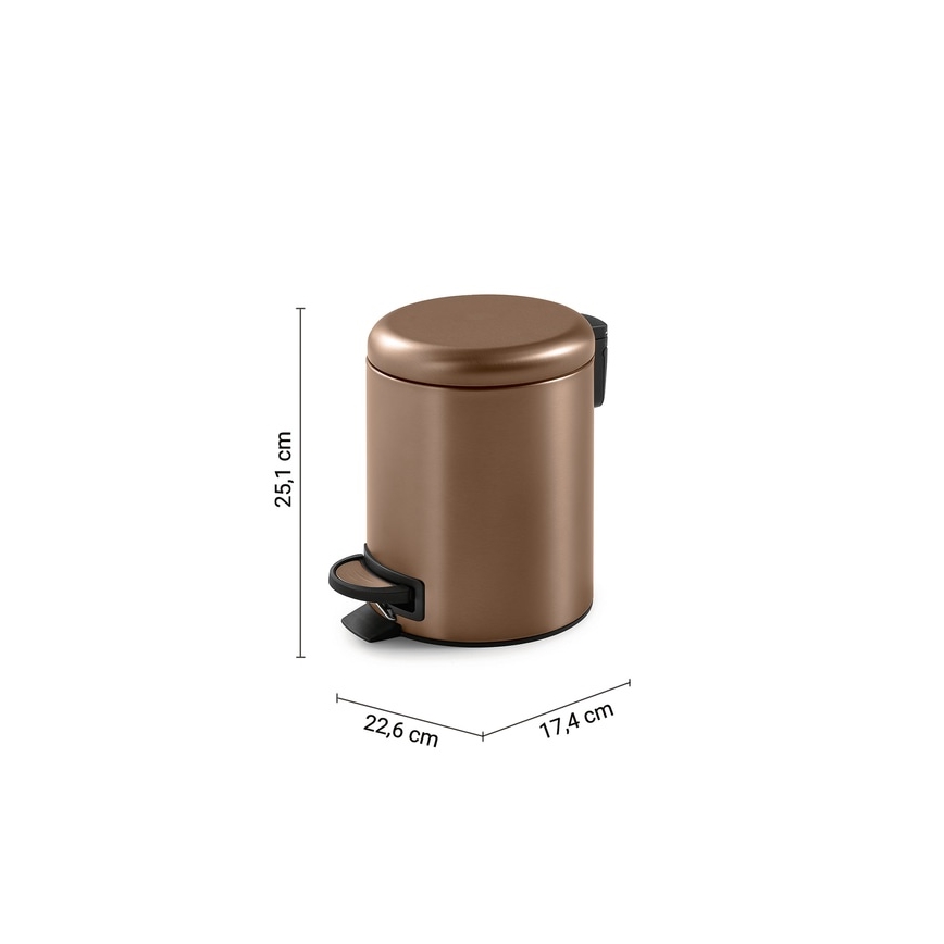 Gedy - Odpadkový koš POTTY 3 l Soft Close bronzová