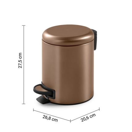Gedy - Odpadkový koš POTTY 5 l Soft Close bronzová