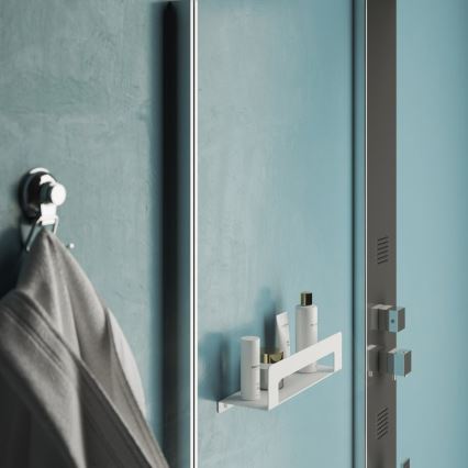 Gedy - Polička s věšákem na ručníky CLEO 30 cm matná bílá