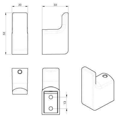 Gedy - SADA 2x Nástěnný háček PIRENEI matná bílá