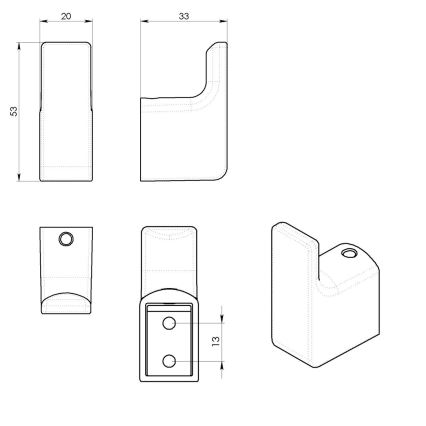 Gedy - SADA 2x Nástěnný háček PIRENEI zlatá
