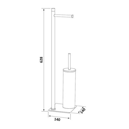 Gedy - Stojací WC štětka s držákem toaletního papíru TRILLY matná bílá