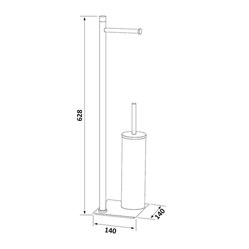 Gedy - Stojací WC štětka s držákem toaletního papíru TRILLY matná černá