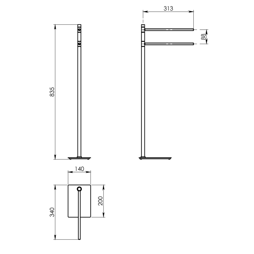Gedy - Stojan na ručníky TRILLY 83,5 cm matná bílá