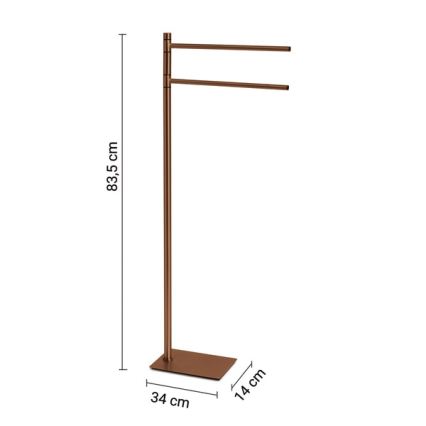 Gedy - Stojan s věšákem na ručníky TRILLY 83,5 cm bronzová