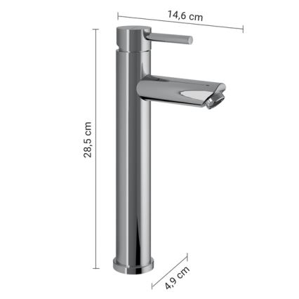 Gedy - Umyvadlová baterie ALTO HIGH 28,5 cm lesklý chrom