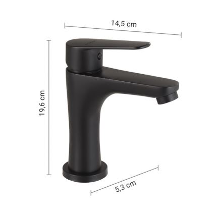 Gedy - Umyvadlová baterie COMO 19,6 cm matná černá
