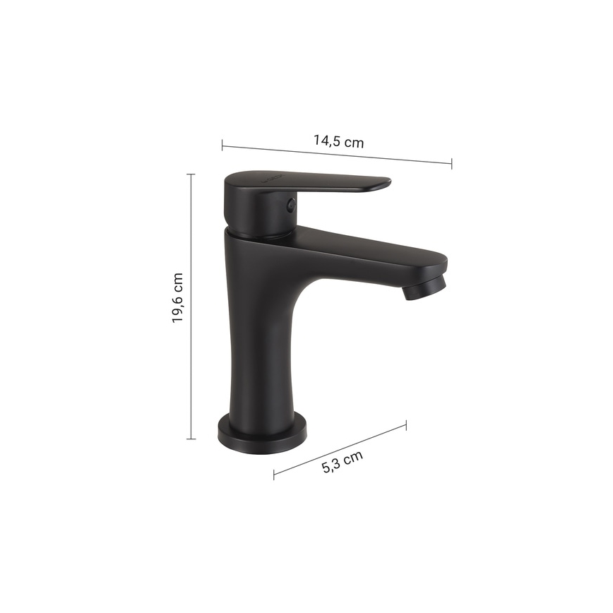 Gedy - Umyvadlová baterie COMO 19,6 cm matná černá