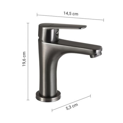 Gedy - Umyvadlová baterie COMO 19,6 cm metalicky šedá