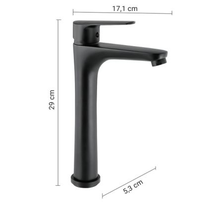 Gedy - Umyvadlová baterie COMO 29 cm matná černá