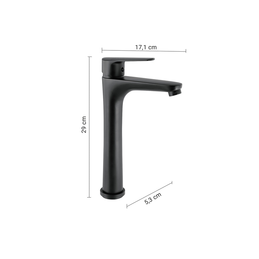 Gedy - Umyvadlová baterie COMO 29 cm matná černá