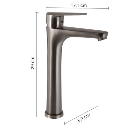 Gedy - Umyvadlová baterie COMO 29 cm metalicky šedá