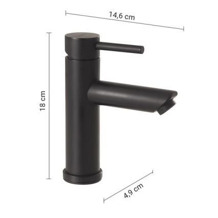 Gedy - Umyvadlová baterie GARDA 18 cm matná černá
