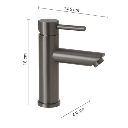 Gedy - Umyvadlová baterie GARDA 18 cm metalicky šedá