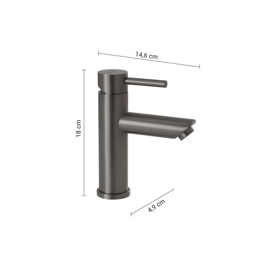 Gedy - Umyvadlová baterie GARDA 18 cm metalicky šedá