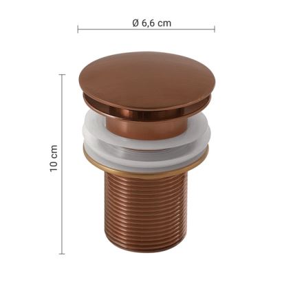 Gedy - Umyvadlová výpusť CLICK-CLACK pr. 6,6 cm bronzová