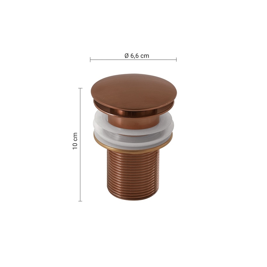 Gedy - Umyvadlová výpusť CLICK-CLACK pr. 6,6 cm bronzová