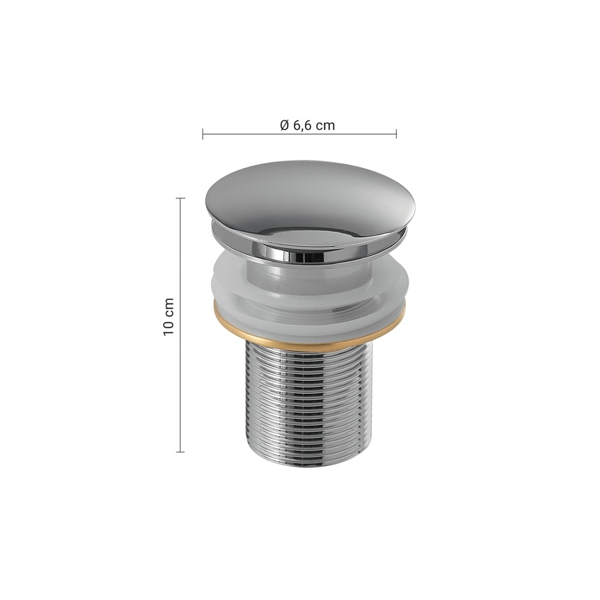 Gedy - Umyvadlová výpusť CLICK-CLACK pr. 6,6 cm lesklý chrom