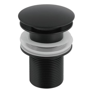 Gedy - Umyvadlová výpusť CLICK-CLACK pr. 6,6 cm matná černá