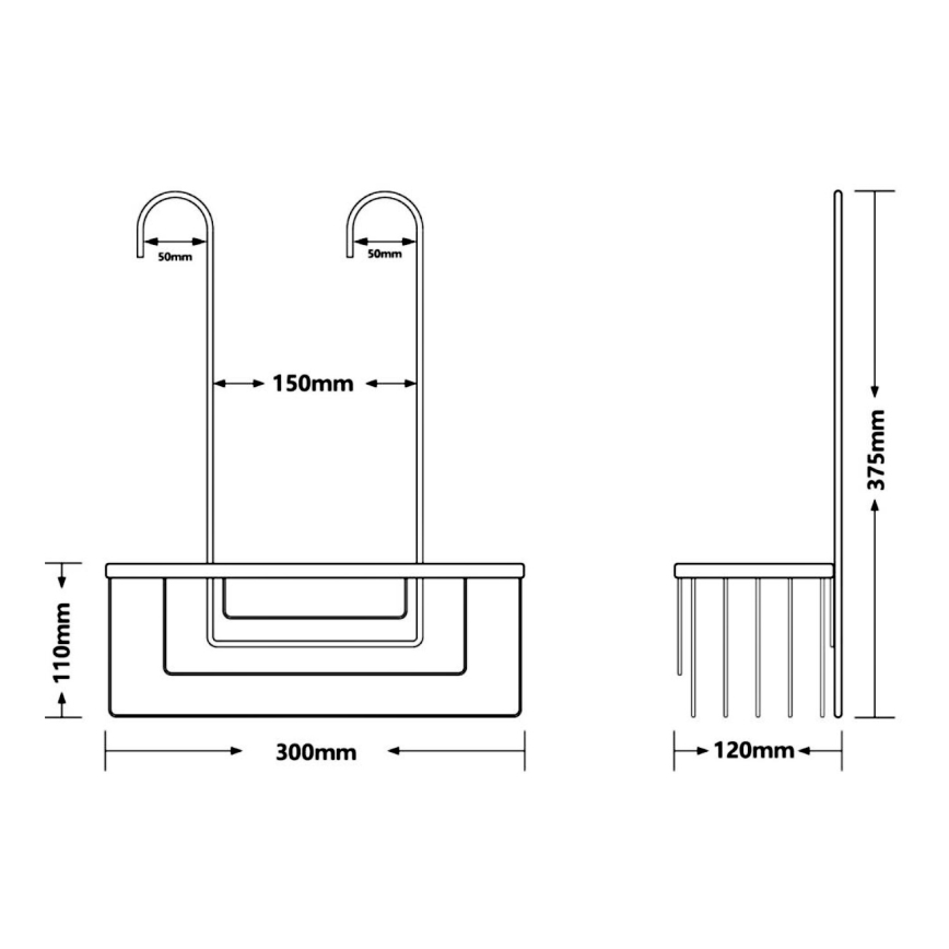 Gedy - Závěsná police do sprchy SMART 37,5x30 cm metalicky šedá