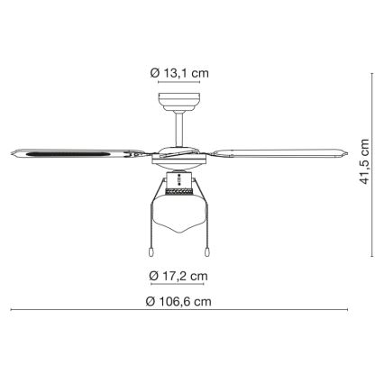 Globo - Stropní ventilátor 1xE27/60W/230V