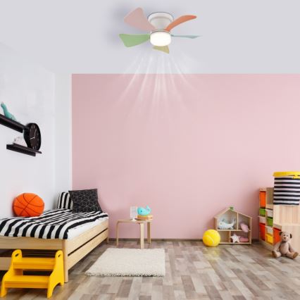 Globo - LED Stmívatelný stropní ventilátor LED/10W/230V 3000-6500K pestrobarevná + dálkové ovládání