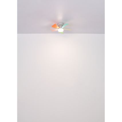 Globo - LED Stmívatelný stropní ventilátor LED/10W/230V 3000-6500K pestrobarevná + dálkové ovládání