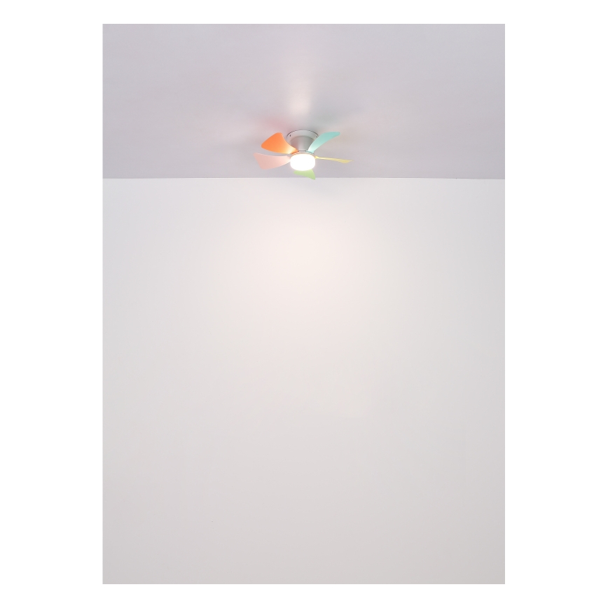 Globo - LED Stmívatelný stropní ventilátor LED/10W/230V 3000-6500K pestrobarevná + dálkové ovládání