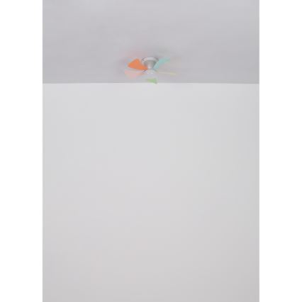 Globo - LED Stmívatelný stropní ventilátor LED/10W/230V 3000-6500K pestrobarevná + dálkové ovládání
