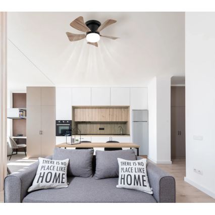 Globo - LED Stmívatelný stropní ventilátor LED/10W/230V 3000-6500K hnědá + dálkové ovládání