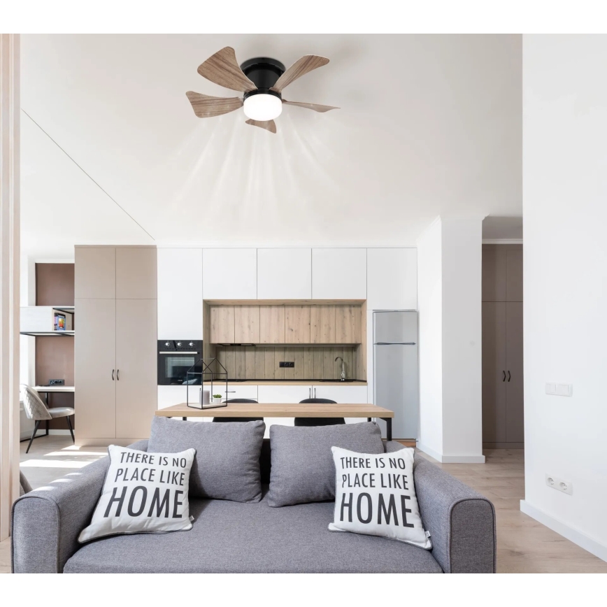 Globo - LED Stmívatelný stropní ventilátor LED/10W/230V 3000-6500K hnědá + dálkové ovládání