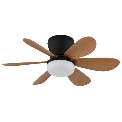 Globo - LED Stmívatelný stropní ventilátor LED/5W/230V 2700-6500K hnědá + dálkové ovládání